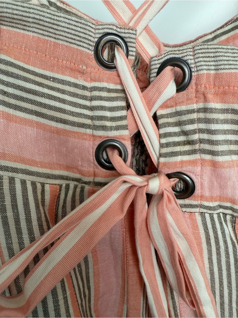 Anthropologie Peach and Cream Striped Maxi Dress - Picture 5 of 7